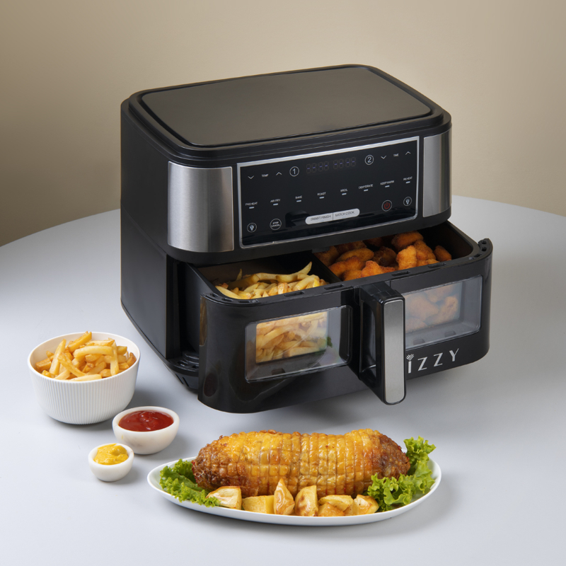 Izzy IZ-8225 Φριτέζα Αέρος με Παράθυρο 10L 2600W Inox/Μαύρη (224915)